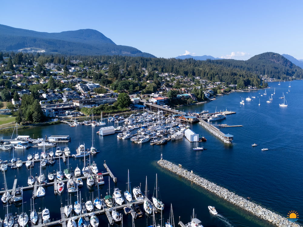 Gibsons Harbour and Lower Gibsons in Gibsons, BC